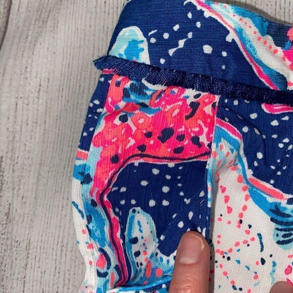 Lily Pulitzer 100% cotton multicolor starfish shorts w/fringe sz 4 women - Picture 5 of 9